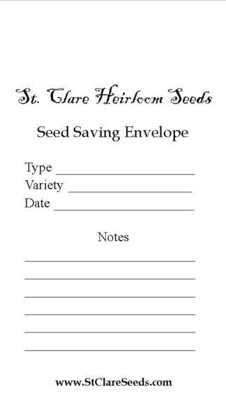 Printed Seed Saving Envelopes Design 1